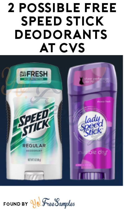 2 Possible FREE Speed Stick Deodorants at CVS (Coupon & App/ Account Required)