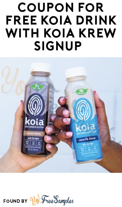 Possible FREE Koia Drink Full-Size Coupon with Koia Krew Signup