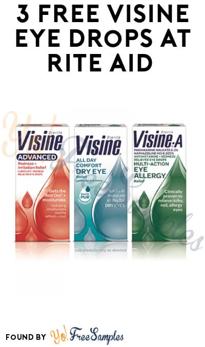 3 FREE Visine Eye Drops at Rite Aid (Clearance, Coupons + Ibotta Required)