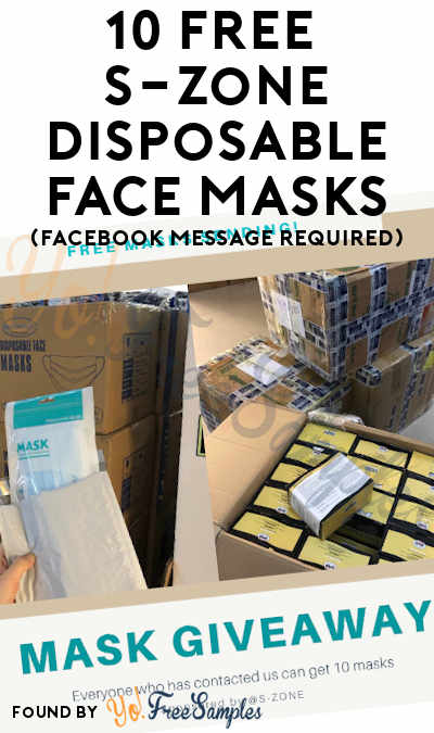 10 FREE S-Zone Disposable Face Masks (Facebook Message Required)