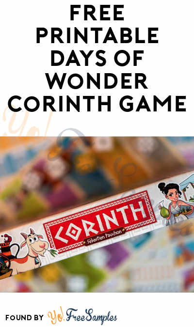 FREE Printable Days Of Wonder Corinth Game