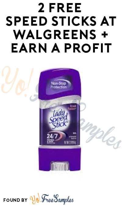 2 FREE Speed Sticks at Walgreens + Earn A Profit (Online Only + Account/Coupons Required)