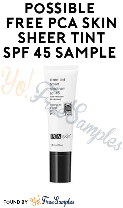 Possible FREE PCA Skin Sheer Tint SPF 45 Sample (Facebook Required)