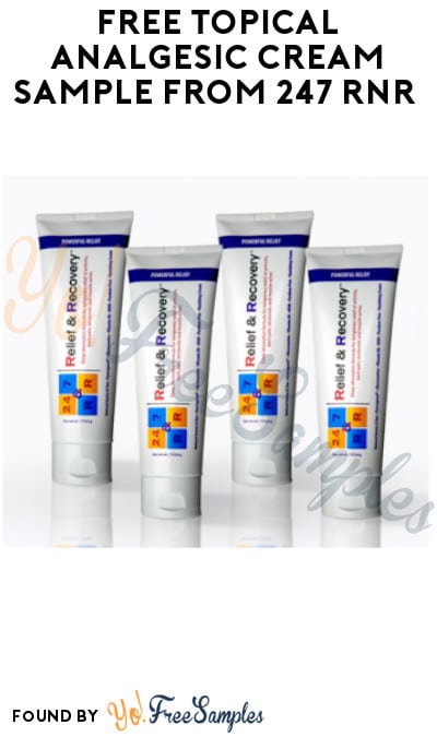 FREE Topical Analgesic Cream Sample from 247 RNR (Healthcare Professionals Only)