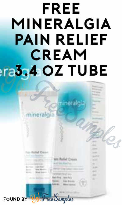Back! FREE Mineralgia Pain Relief Cream 3.4 oz Tube (Doctors and Chiropractors Only)