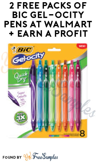 2 FREE Packs of BIC Gel-ocity Pens at Walmart + Earn A Profit (Ibotta Required)