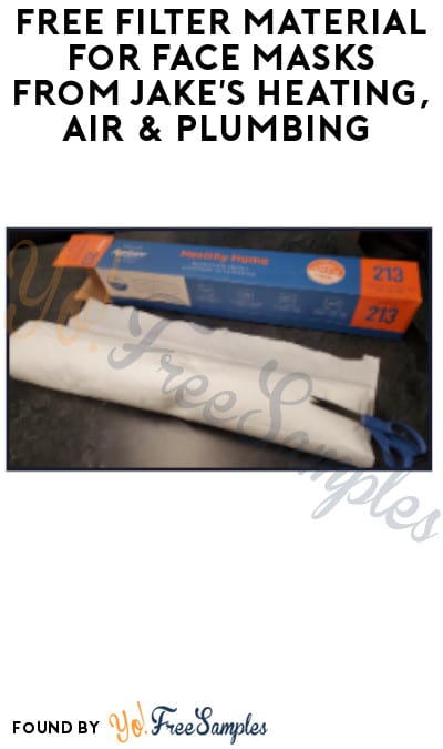 FREE Filter Material for Face Masks from Jake’s Heating, Air & Plumbing