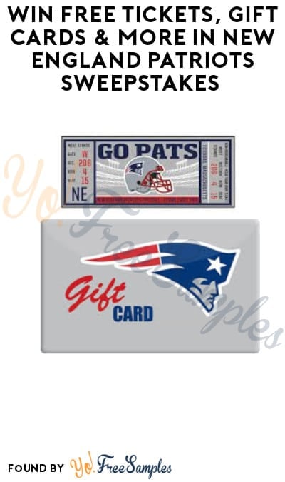 Win FREE Tickets, Gift Cards & More in New England Patriots Sweepstakes (Select States Only)