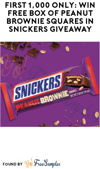 Win FREE Box of Peanut Brownie Squares in Snickers Giveaway For First 1,000