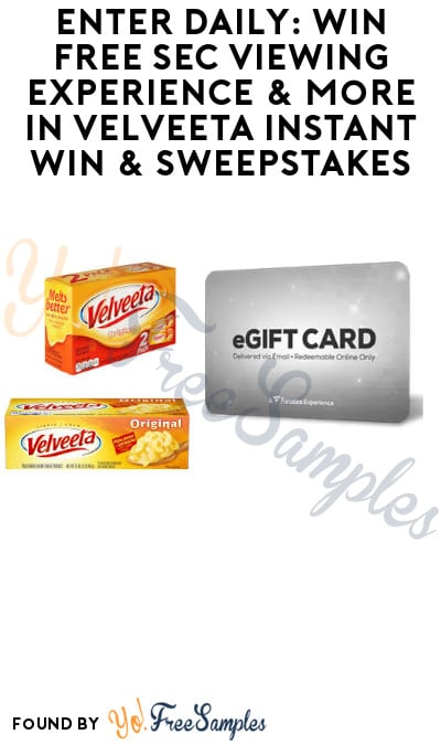 Enter Daily: Win FREE SEC Viewing Experience & More in Velveeta Instant Win & Sweepstakes