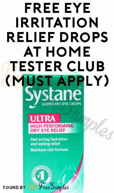 FREE Eye Irritation Relief Drops At Home Tester Club (Must Apply)