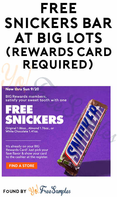 FREE Snickers Bar at Big Lots (Rewards Card Required)