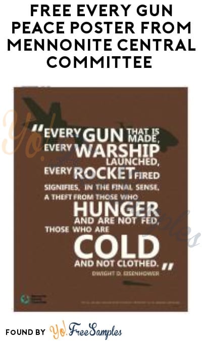 FREE Every Gun Peace Poster from Mennonite Central Committee (Printer or Email Required)