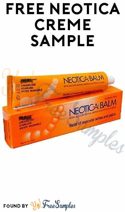 FREE Neotica Creme Sample (Doctors and Chiropractors Only)