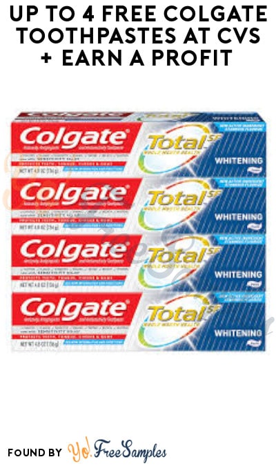 Up to 4 FREE Colgate Toothpastes at CVS + Earn A Profit (Coupon + Account/ App Required)