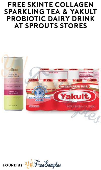 FREE SkinTē Collagen Sparkling Tea & Yakult Probiotic Dairy Drink at Sprouts Stores (Account Required)