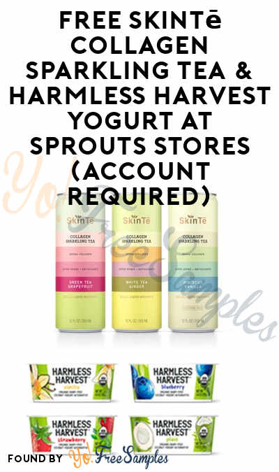 FREE SkinTē Collagen Sparkling Tea & Harmless Harvest Yogurt at Sprouts Stores (Account Required)
