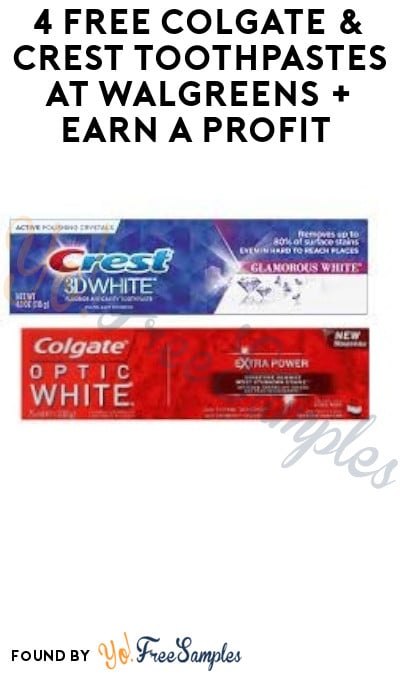 4 FREE Colgate & Crest Toothpastes at Walgreens + Earn A Profit (Rewards Card Required)