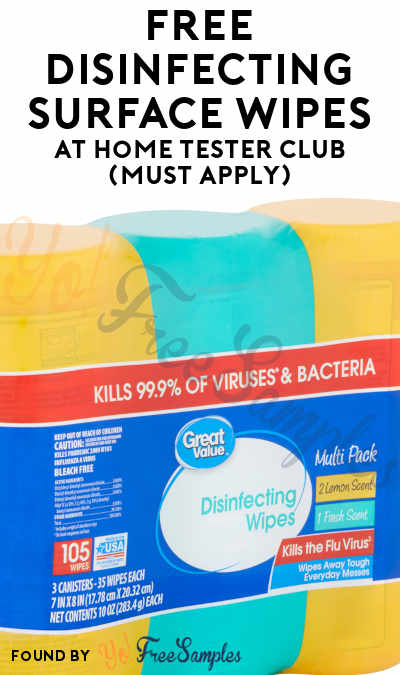 FREE Multi-Use Disinfecting Surface Wipes At Home Tester Club (Must Apply)