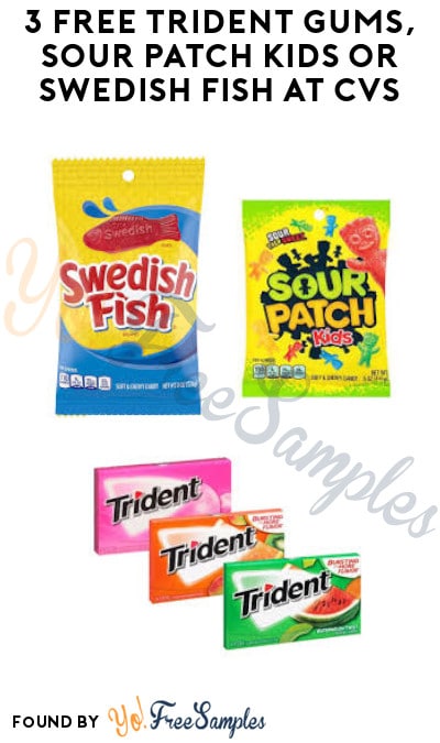 3 FREE Trident Gums, Sour Patch Kids or Swedish Fish at CVS (App/ Coupon Required)