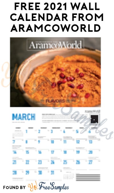 FREE 2021 Wall Calendar from AramcoWorld (Emailed Required)