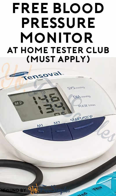 FREE Blood Pressure Monitor At Home Tester Club (Must Apply)