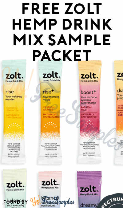 FREE Zolt Hemp Drink Mix Sample Packet