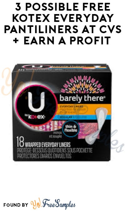 3 Possible FREE Kotex Everyday Pantiliners at CVS + Earn A Profit (Account/App Required)