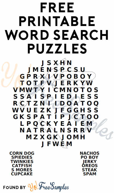 FREE Printable Word Search Puzzles