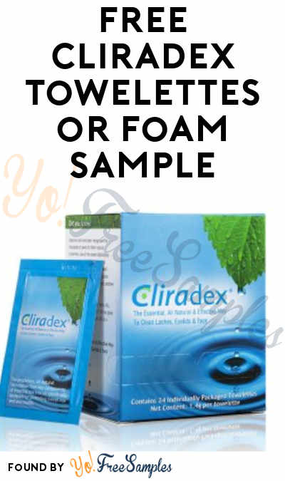 FREE Cliradex Towelettes or Foam Sample
