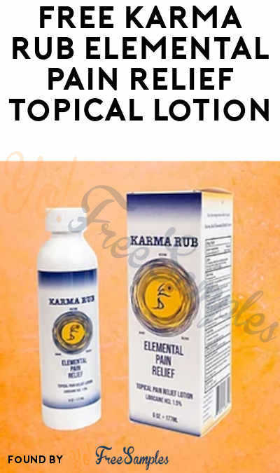 FREE Karma Rub Elemental Pain Relief Topical Lotion