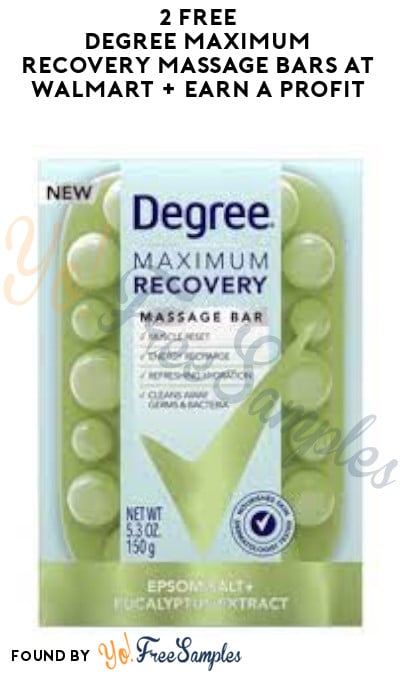 2 FREE Degree Maximum Recovery Massage Bars at Walmart + Earn A Profit (Fetch Rewards & Shopkick Required)