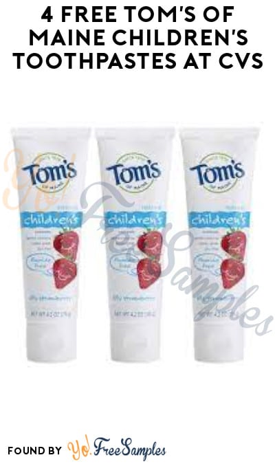 4 FREE Tom’s of Maine Children’s Toothpastes at CVS (Account, Coupon & Ibotta Required)