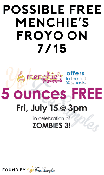 Possible FREE Menchie’s Froyo on 7/15