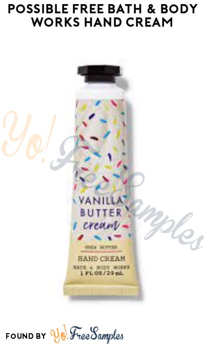 Possible FREE Bath & Body Works Hand Cream (Mailer Coupon Required)