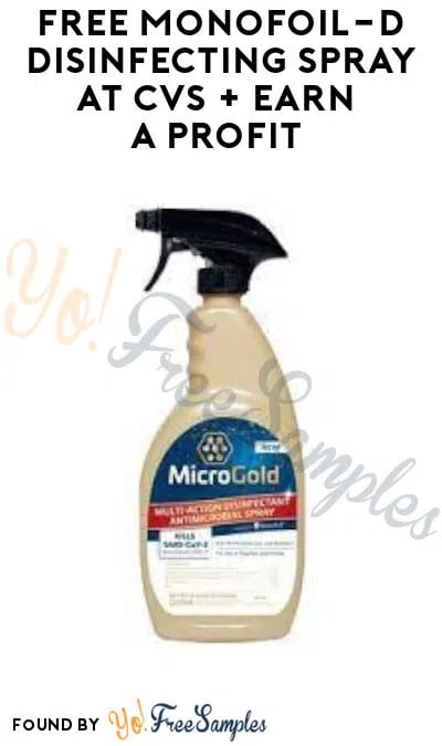 FREE Monofoil-D Disinfecting Spray at CVS + Earn A Profit (Coupon + Account Required)