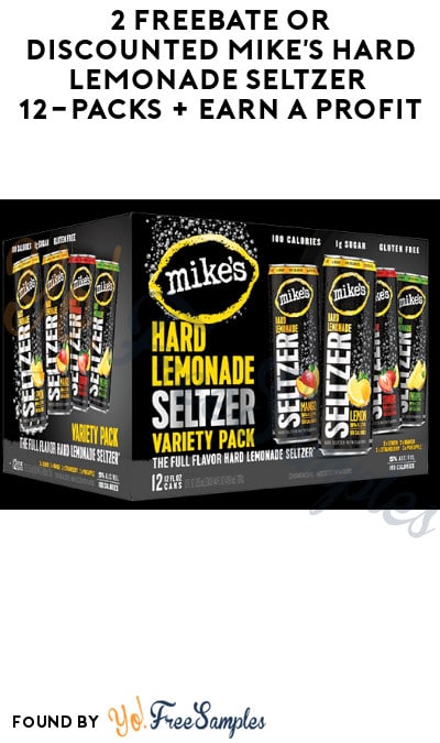 2 FREEBATE or Discounted Mike’s Hard Lemonade Seltzer 12-Packs + Earn A Profit (Ages 21+ Only, Select States & PayPal or Venmo Required)