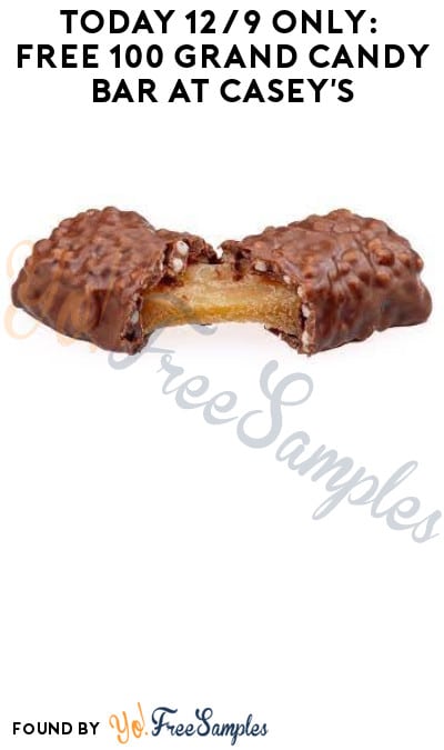 Today 12/9 Only: FREE 100 Grand Candy Bar at Casey’s (Select Areas + Rewards/ Coupon Required)