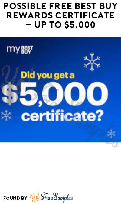Possible FREE Best Buy Rewards Certificate – Up to $5,000 (Select Accounts)