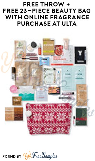 FREE Throw + FREE 23-Piece Beauty Bag with Online Fragrance Purchase at Ulta (Online Only)