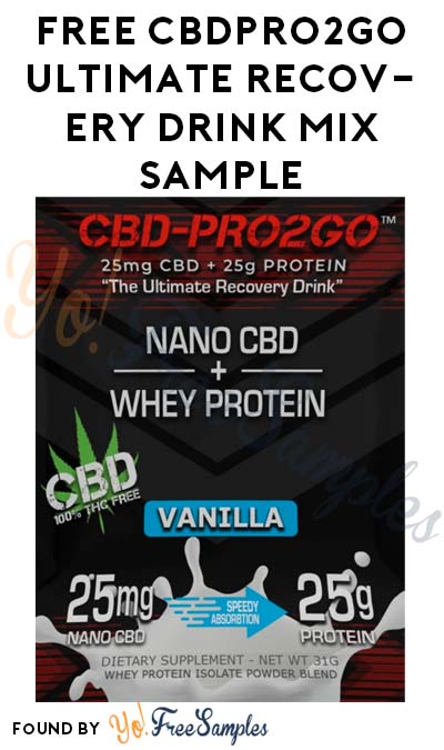 FREE CBDPro2Go Ultimate Recovery Drink Mix Sample