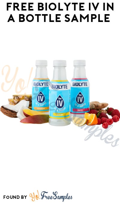 FREE Biolyte IV In a Bottle Sample (Company Name Required)
