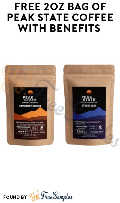 FREE 2oz Bag of Peak State Coffee With Benefits (Credit or Prepaid Card Required)