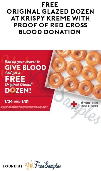 FREE Original Glazed Dozen at Krispy Kreme with Proof of Red Cross Blood Donation