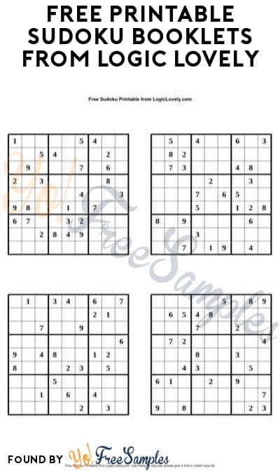 FREE Printable Sudoku Booklets from Logic Lovely