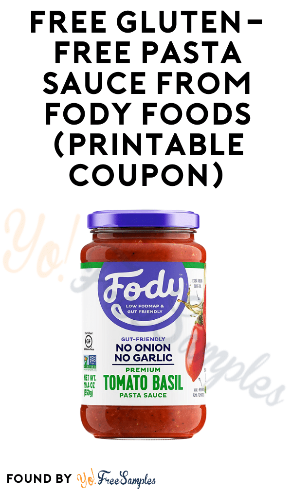 FREE Gluten-Free Pasta Sauce from Fody Foods (Printable Coupon)