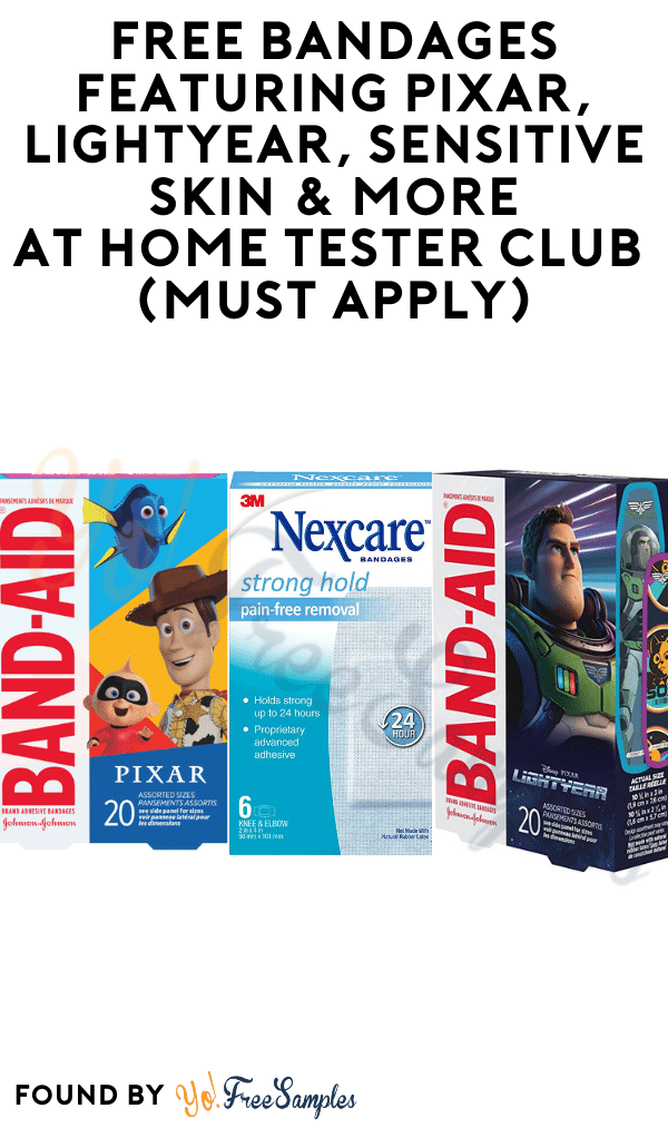 FREE Bandages Featuring Pixar, Lightyear, Sensitive Skin & More At Home Tester Club (Must Apply)