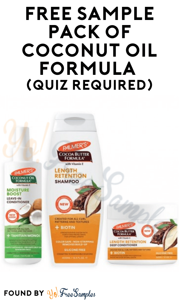 FREE Palmer’s Coconut Oil Formula Sample Pack (Quiz Required)