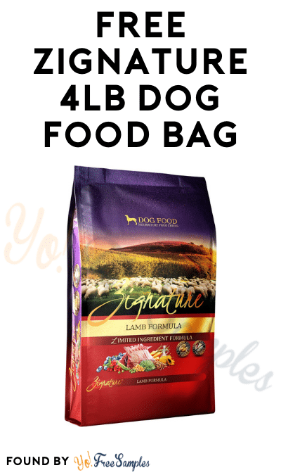 FREE Zignature 4LB Dog Food Bag