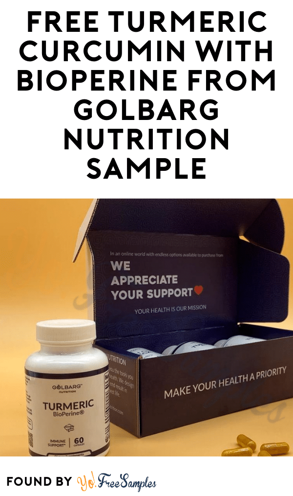 FREE Turmeric Curcumin with BioPerine from Golbarg Nutrition Sample